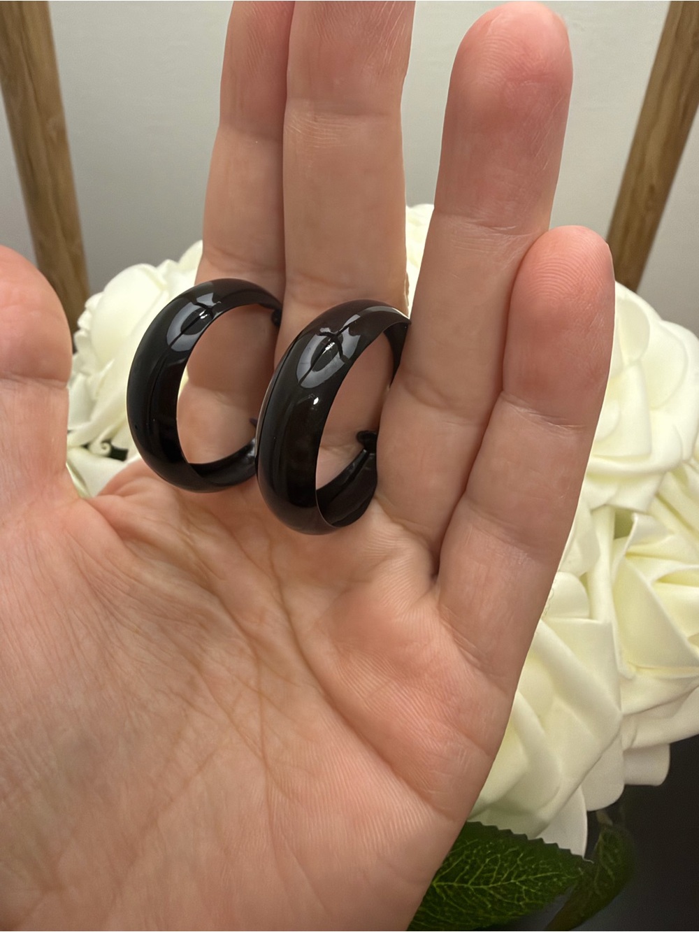 Classic Black Hoop Earrings - Women Jewelry